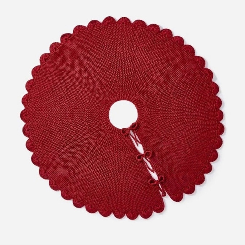 Scalloped Knit Tree Skirt Red - Threshold Studio McGee Christmas 2024